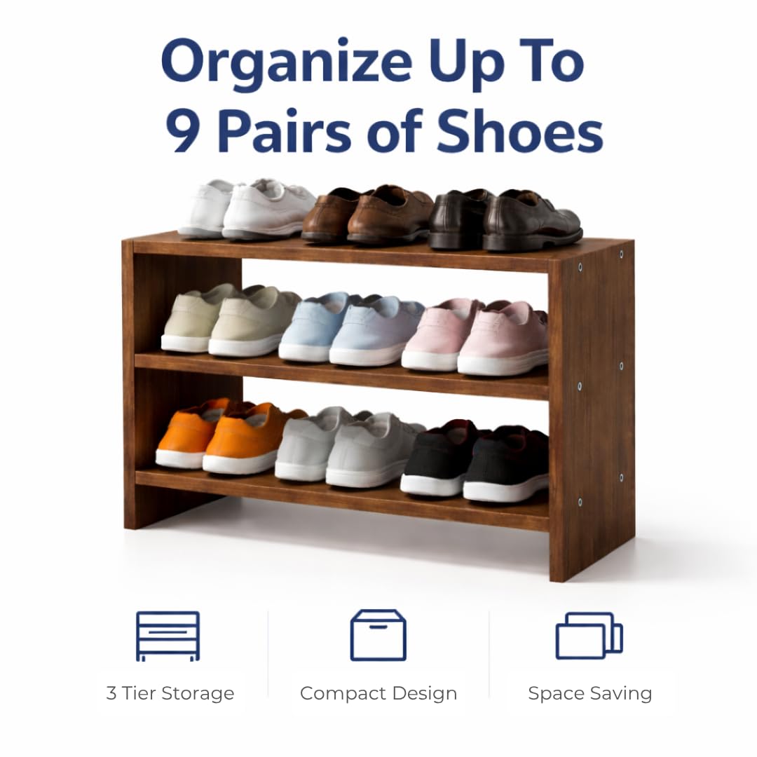 Multipurpose Wooden Shoe Rack