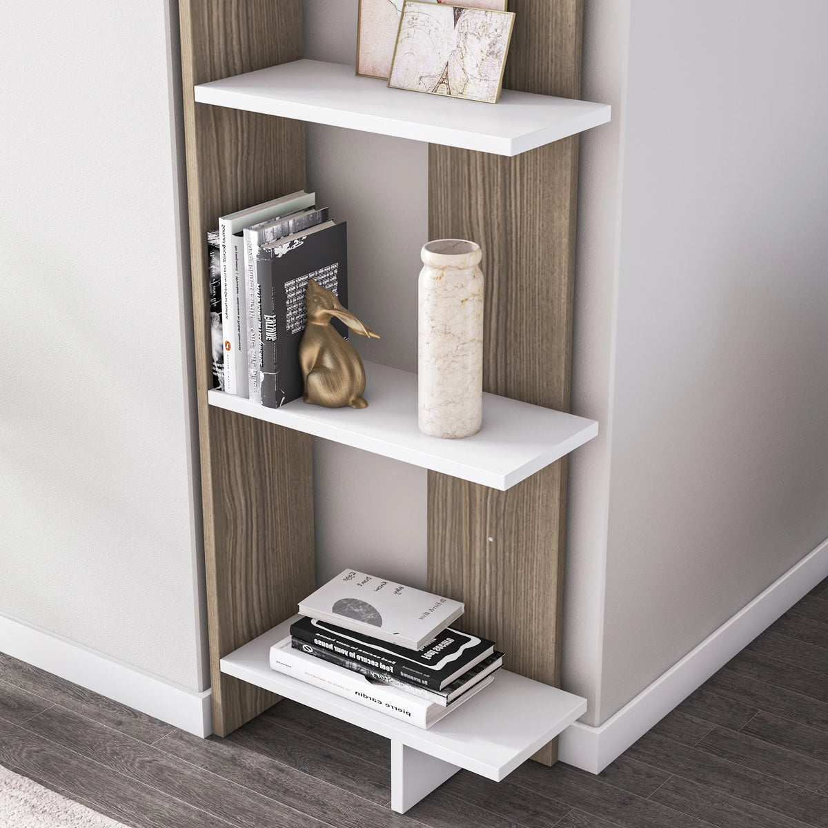 67" Corner Bookcase | 5 Shelf Bookshelf | Space-Saving Storage