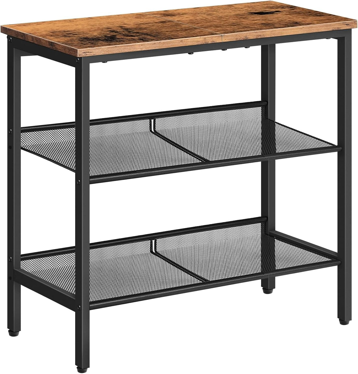 HOOBRO 3-Tier Narrow End Table with Adjustable Shelves