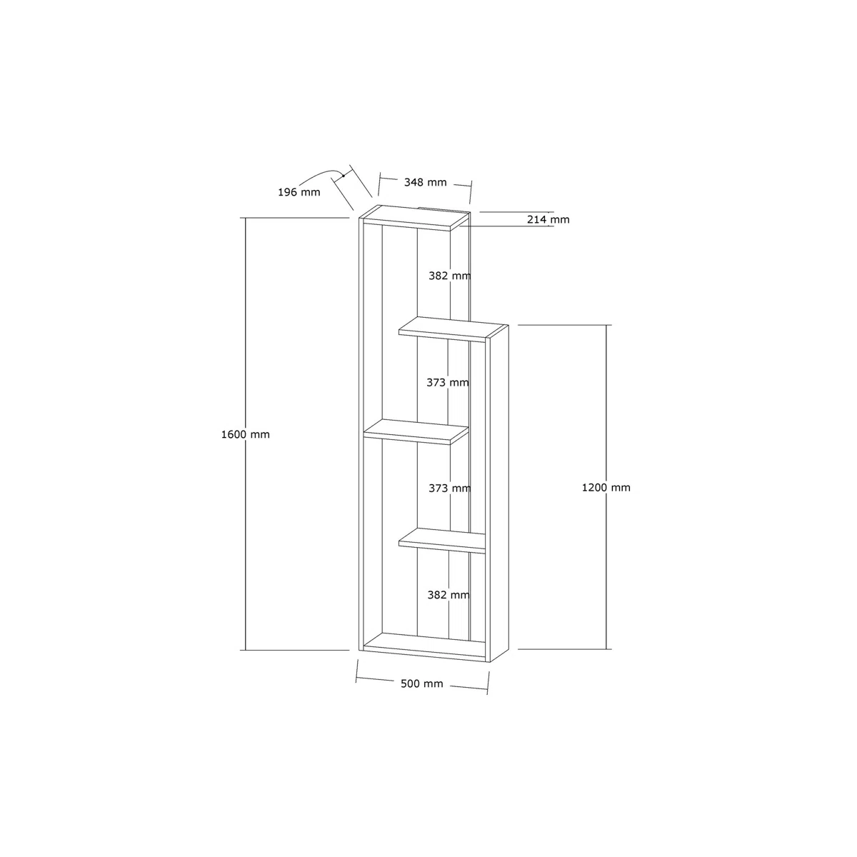 Modern Geometric Wooden Bookcase | White, Walnut, Custom