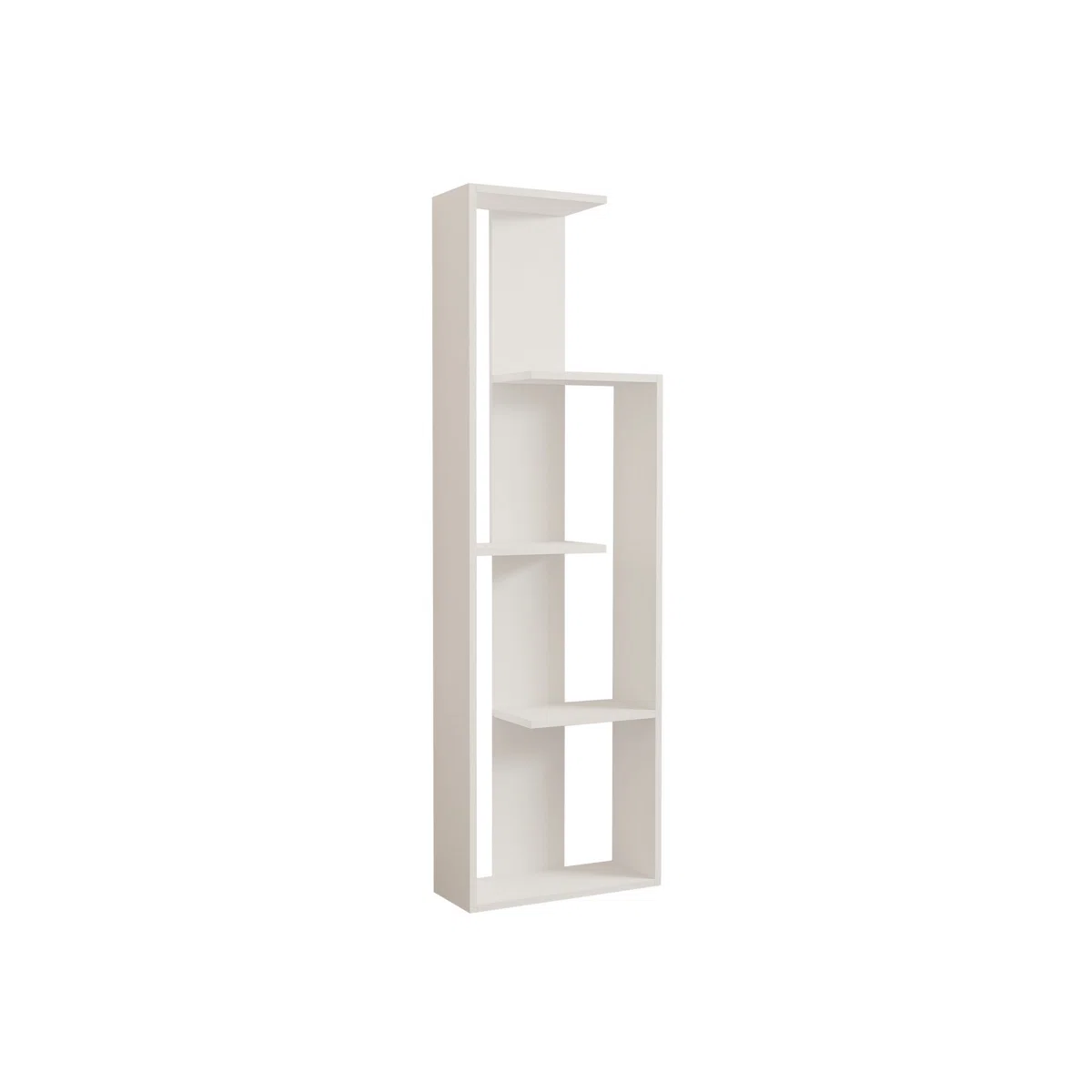 Modern Geometric Wooden Bookcase | White, Walnut, Custom
