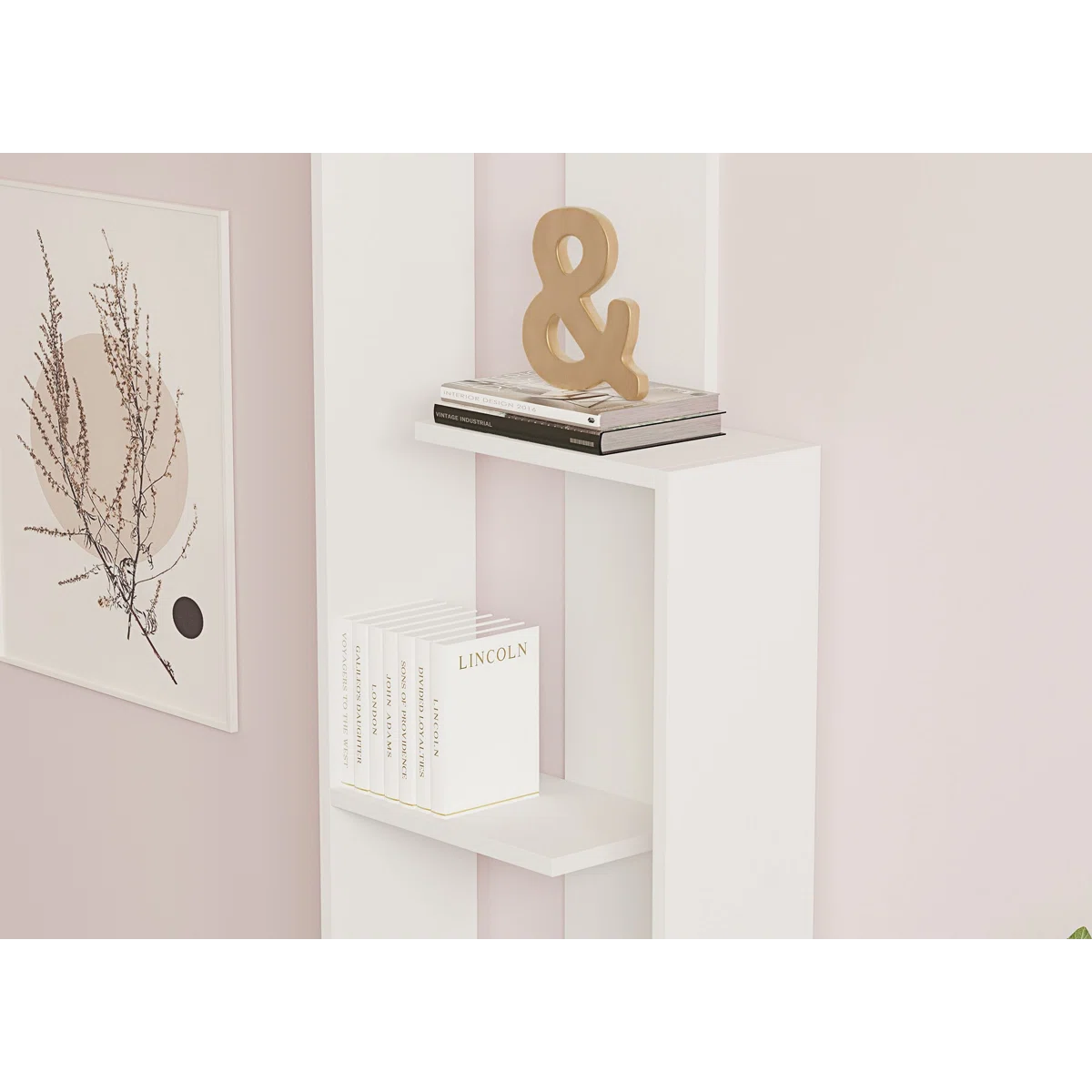 Modern Geometric Wooden Bookcase | White, Walnut, Custom