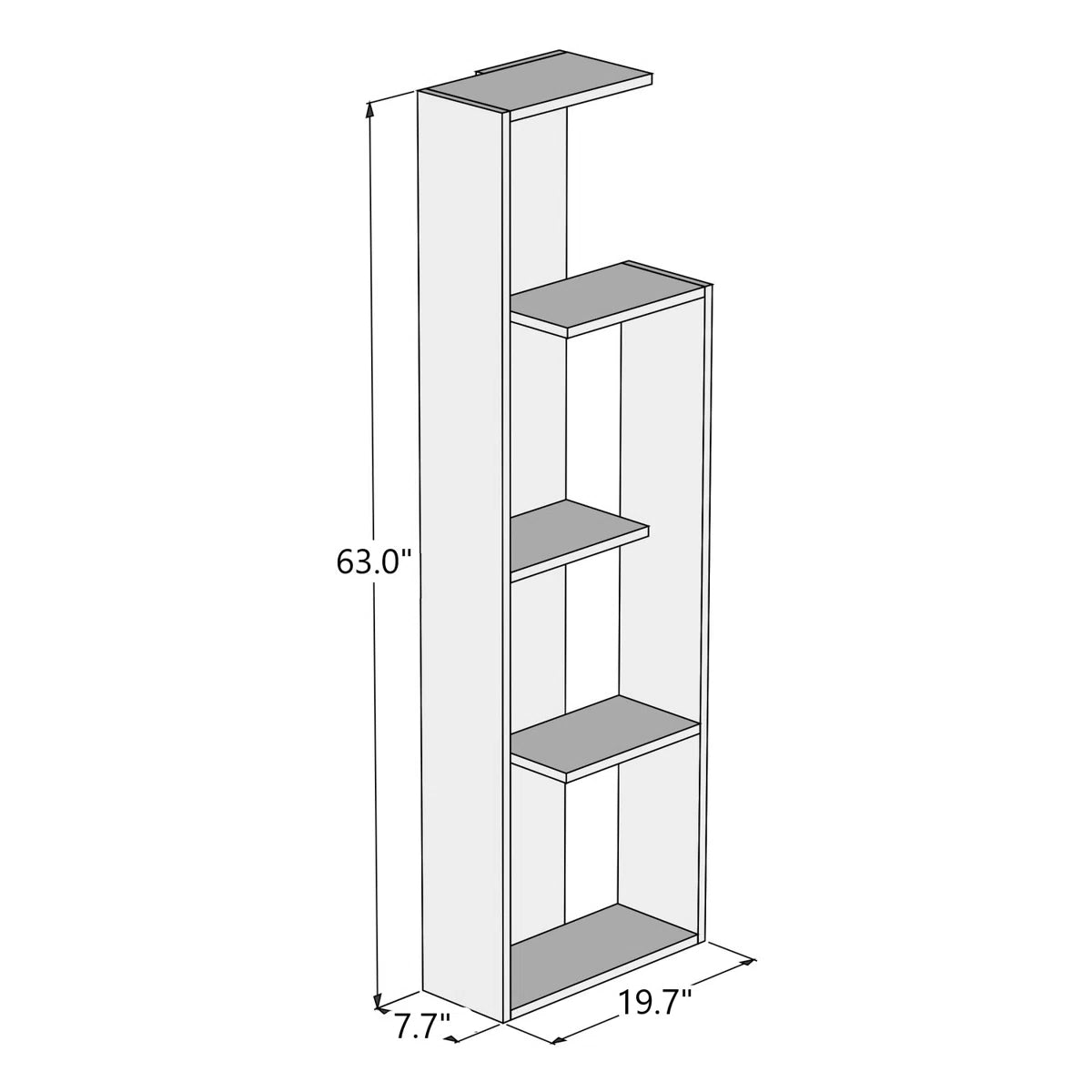 Modern Geometric Wooden Bookcase | White, Walnut, Custom