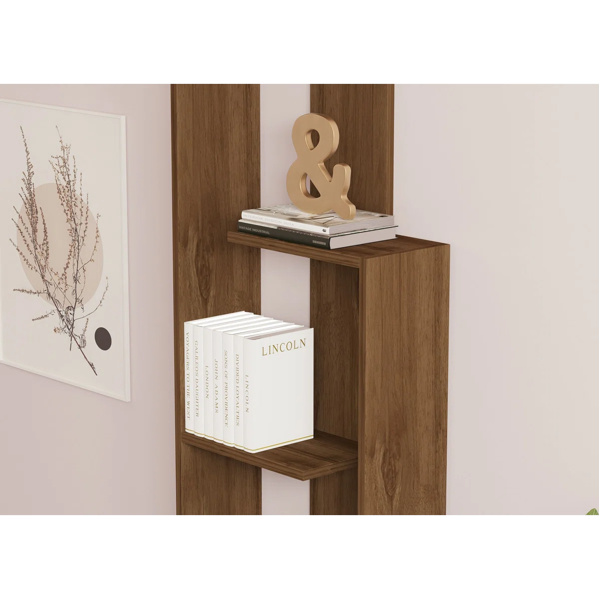 Modern Geometric Wooden Bookcase | White, Walnut, Custom