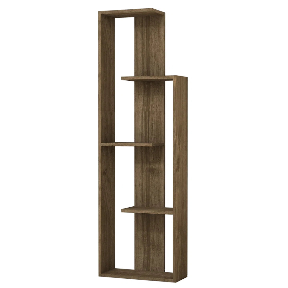 Modern Geometric Wooden Bookcase | White, Walnut, Custom