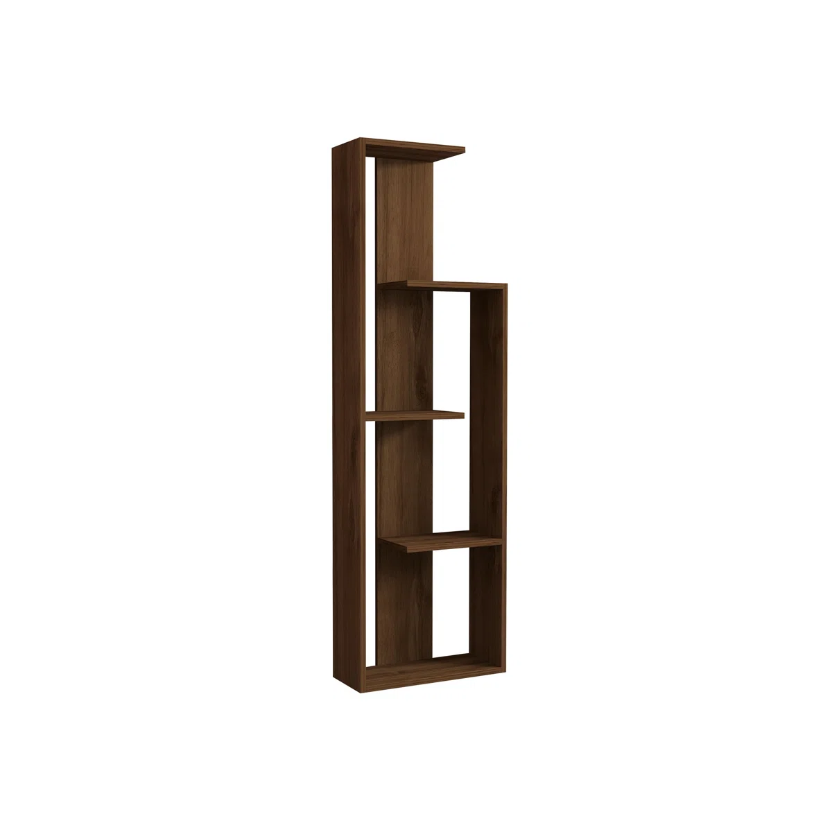 Modern Geometric Wooden Bookcase | White, Walnut, Custom