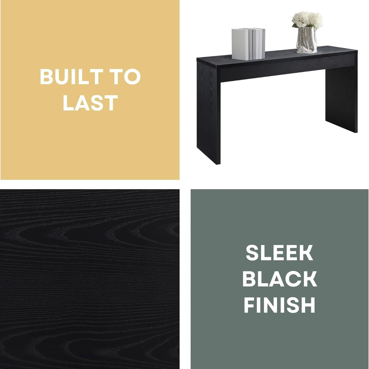 Contemporary Console Desk Table – Color Variants (48"L x 15.5"W x 28"H)