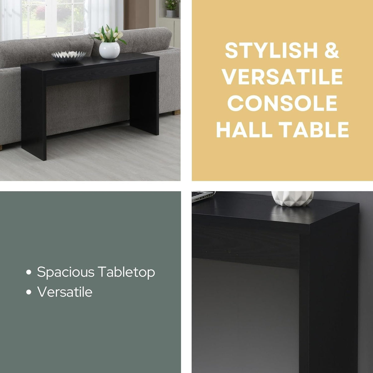 Contemporary Console Desk Table – Color Variants (48"L x 15.5"W x 28"H)
