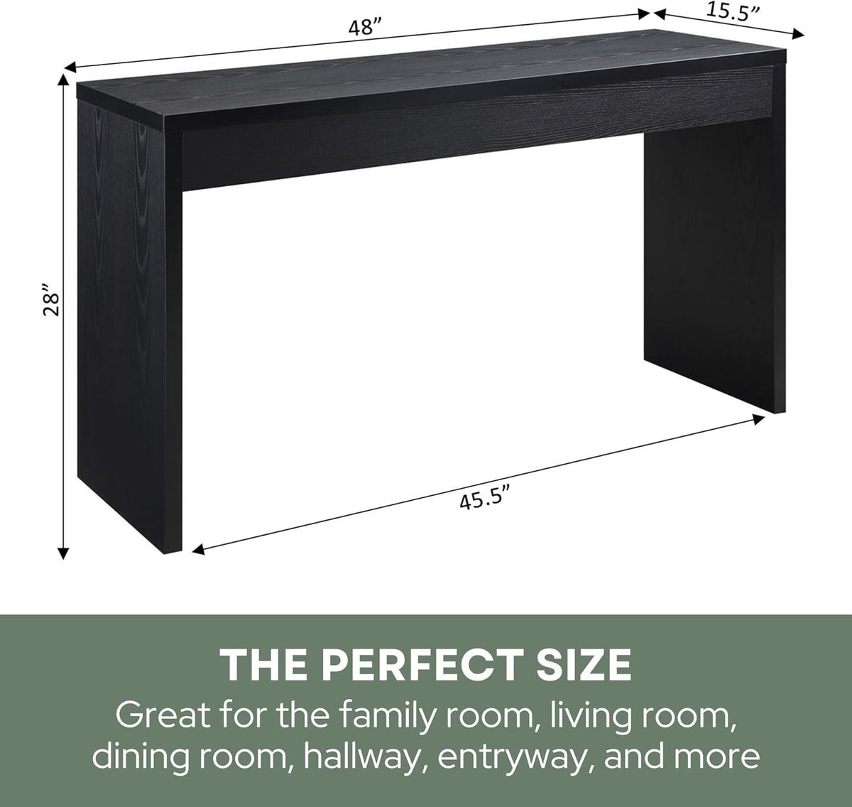 Contemporary Console Desk Table – Color Variants (48"L x 15.5"W x 28"H)
