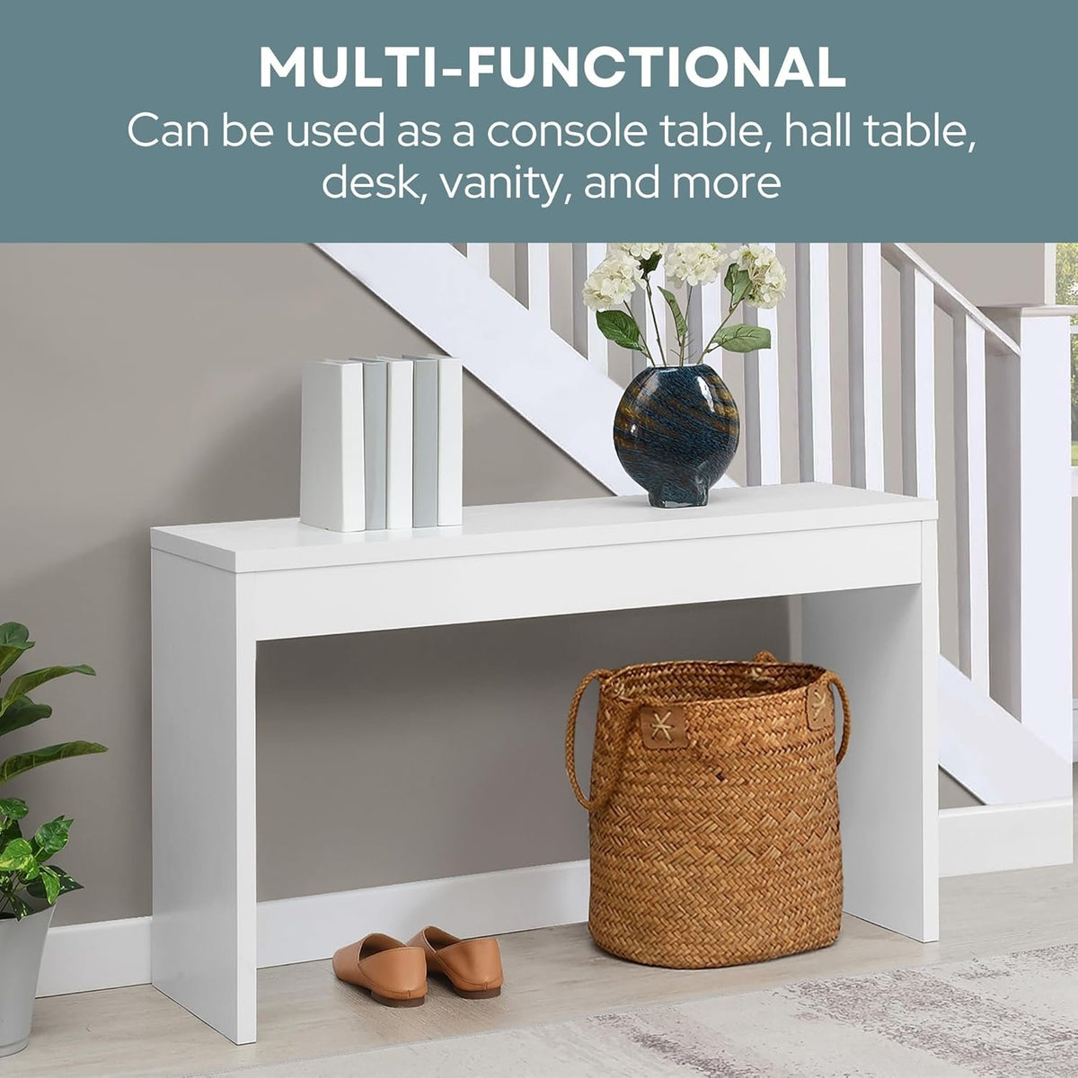Contemporary Console Desk Table – Color Variants (48"L x 15.5"W x 28"H)