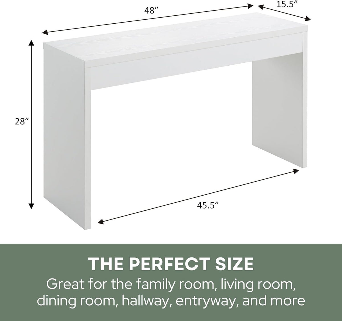 Contemporary Console Desk Table – Color Variants (48"L x 15.5"W x 28"H)