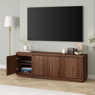 Presque TV Stand – 68" Wide Modern Brown Wooden Console