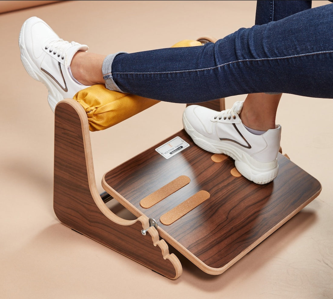 Adjustable Wooden Under Desk Footrest – Ergonomic Foot Rest for Office & Home