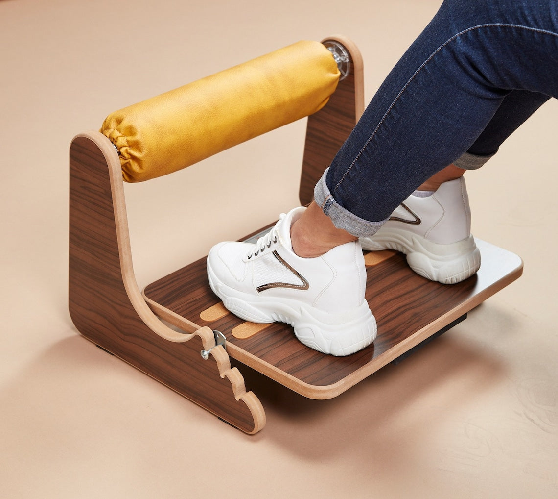 Adjustable Wooden Under Desk Footrest – Ergonomic Foot Rest for Office & Home
