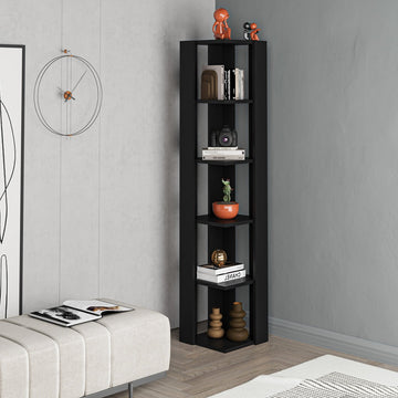 Modern Corner Bookcase 5 Tiers | Corner Shelf | Corner Cabnet