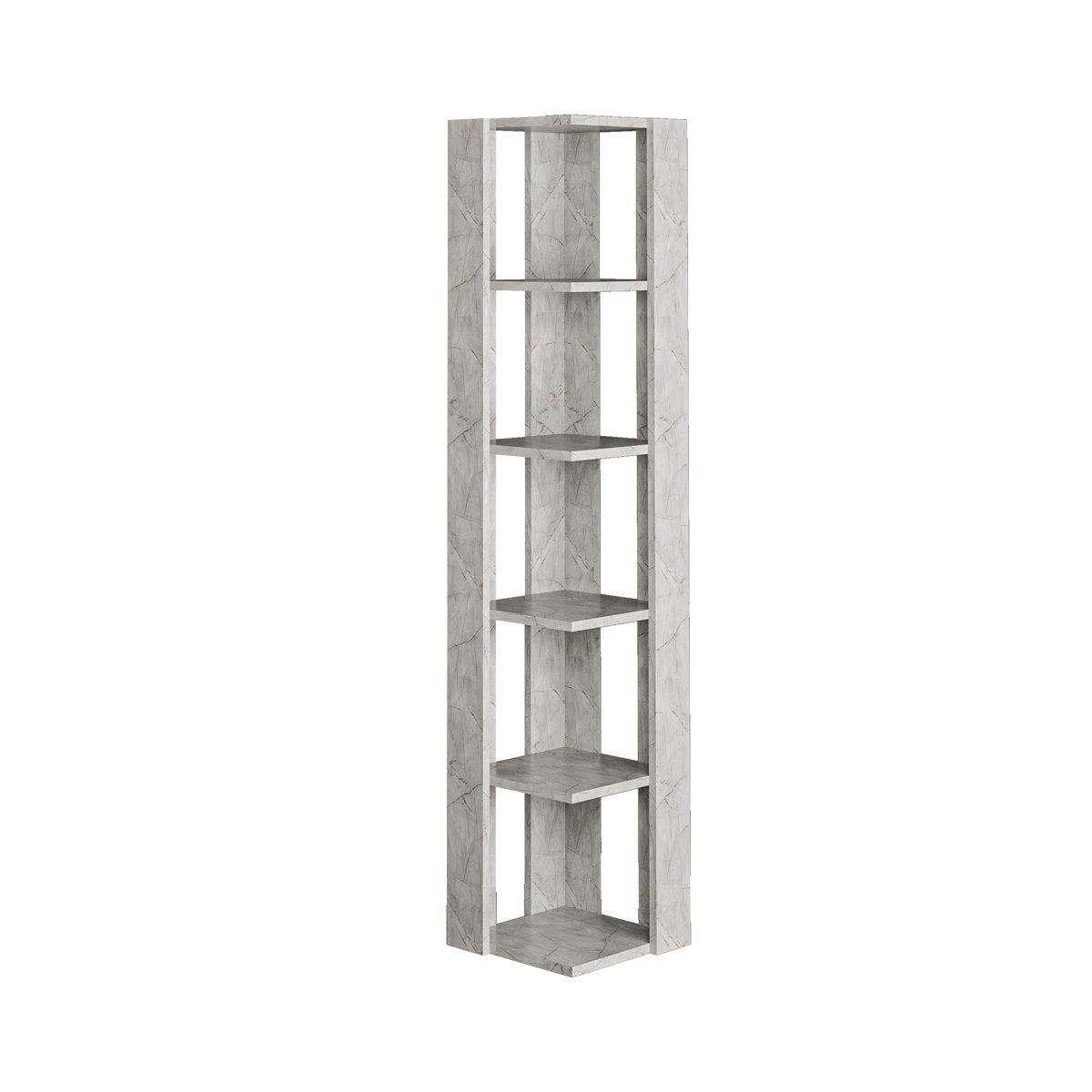 Modern Corner Bookcase 5 Tiers | Corner Shelf | Corner Cabnet