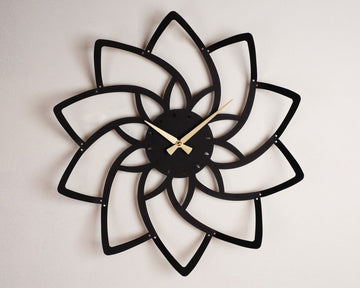 Metal Wall Clock, Yoga Clock, Modern Flower shaped wall clock
