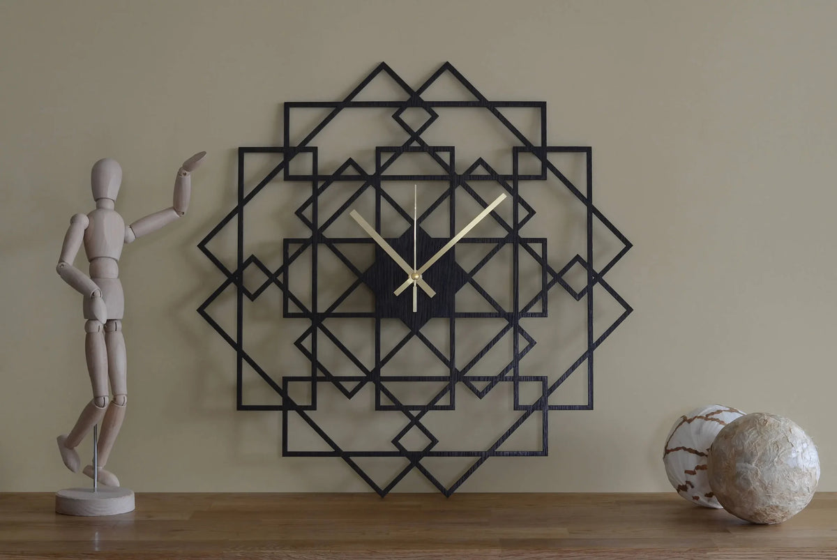 Wall Clock - Wood Wall Clock Square, Big Clock, Square Wooden Clock, Simple Modern Wall Clock, Silent Clock, Large Dark Oak Wall Clocks